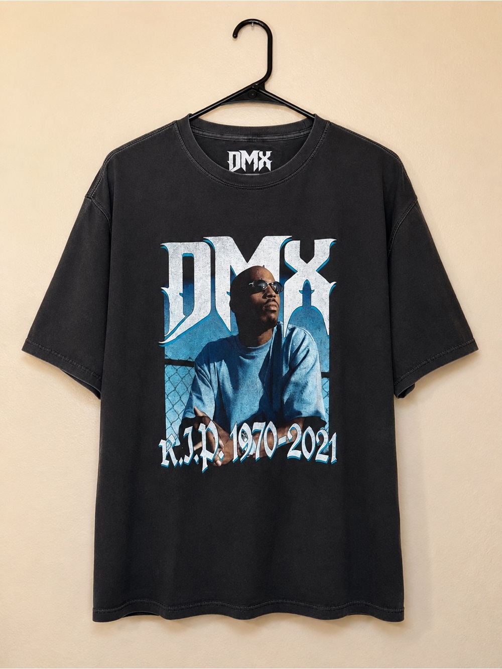 Black Graphic Memorial Short Sleeve Tee - Black/Blue
